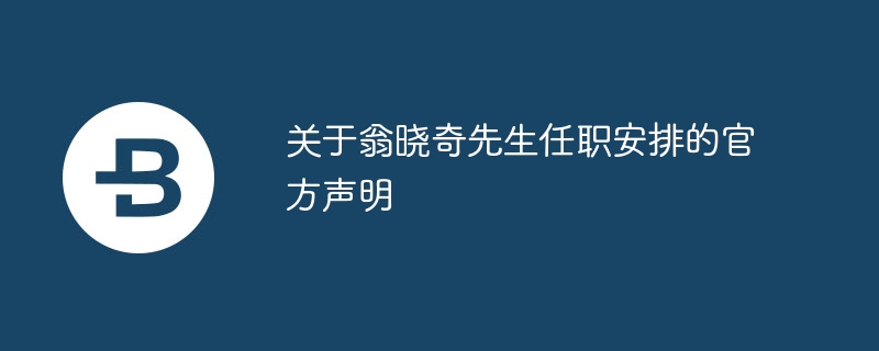 关于翁晓奇先生任职安排的官方声明